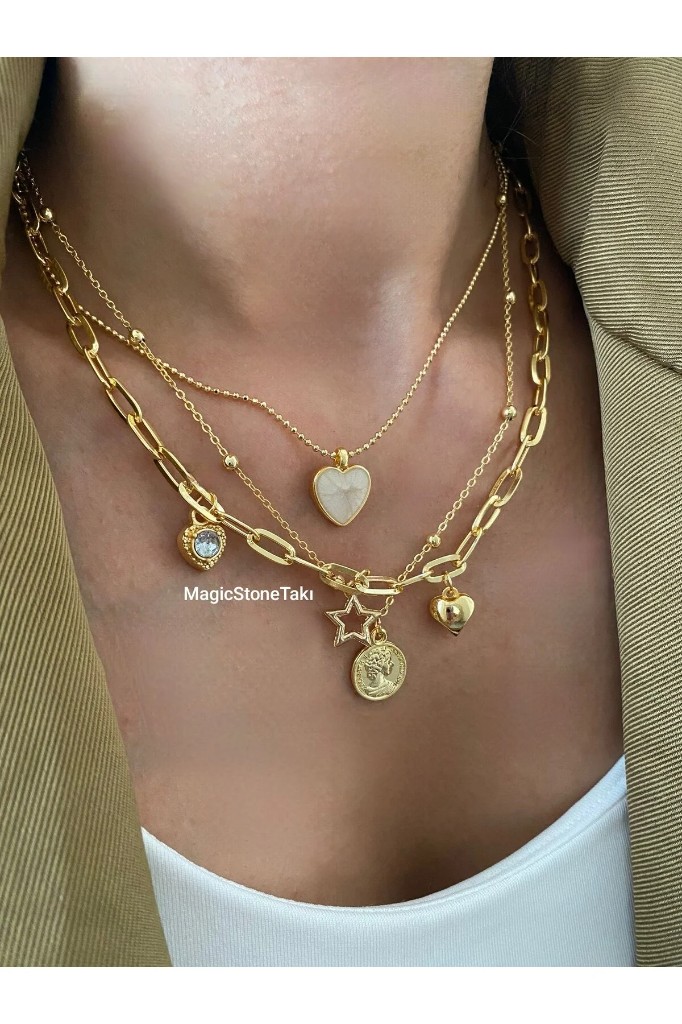 Gold Heart Layered Necklace